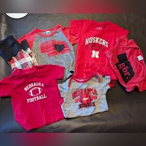 Nebraska Huskers Kids Red and Gray T-Shirt Set